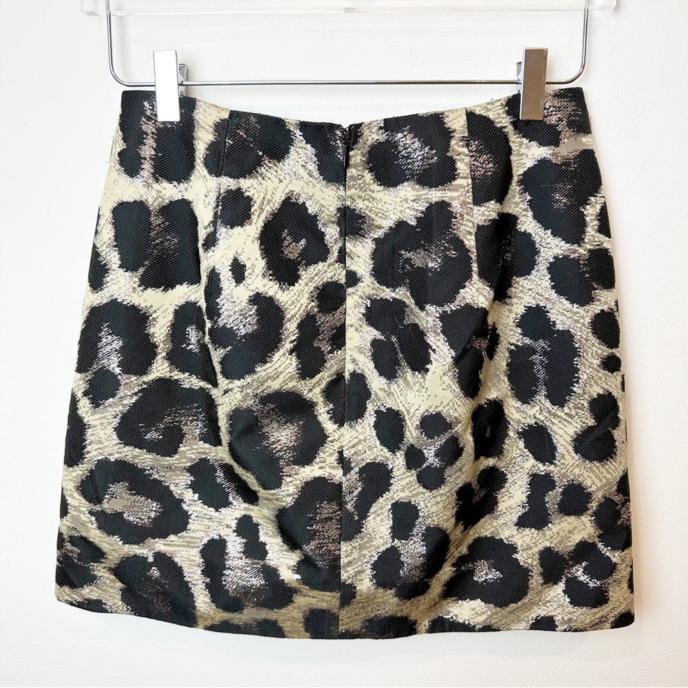 Tibi | Leopard Print Sparkle Metallic Mini Skirt - image 2